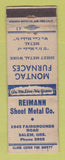 Matchbook Cover - Reimann Sheet Metal Salem OR WEAR