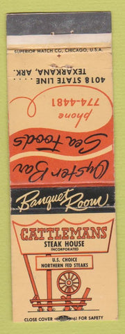 Matchbook Cover - Cattlemans Steak House Texarkana TX WEAR