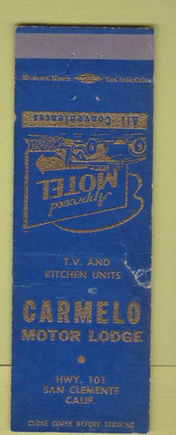 Matchbook Cover - Carmelo Motor Lodge San Clemente CA