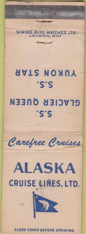 Matchbook Cover - Alaska Cruise Lines Yukon Star WEAR