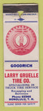 Matchbook Cover - Larry Gruelle Tires Honolulu TH Hawaii PAPER LOSS WORN