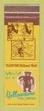 Matchbook Cover - Yellowstone National Park Company