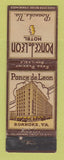 Matchbook Cover - Ponce De Leon Hotel Roanoke VA WEAR