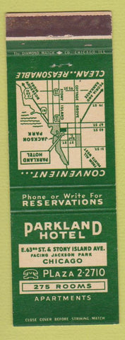 Matchbook Cover - Parkland Hotel Chicago IL