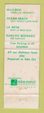 Matchbook Cover - Consuelo's Mexican Food La Mesa Rancho Bernado CA WEAR