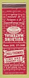 Matchbook Cover - Hill Thomas Lime Cement East St Louis IL