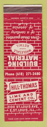 Matchbook Cover - Hill Thomas Lime Cement East St Louis IL