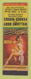 Matchbook Cover - Williams Body Fender Works Oakland CA pinup WORN