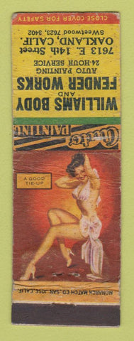 Matchbook Cover - Williams Body Fender Works Oakland CA pinup WORN