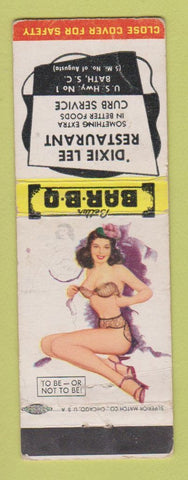 Matchbook Cover - Dixie Lee Restaurant Bath SC pinup WEAR