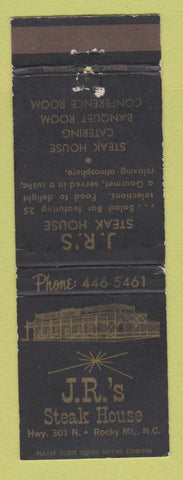 Matchbook Cover - JR's Steak House Rocky Mount NC WEAR
