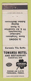 Matchbook Cover - Towanda Motel Restaurant PA