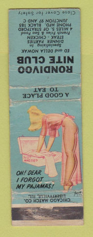 Matchbook Cover - Rondivoo Nite Club Stratford pinup WEAR