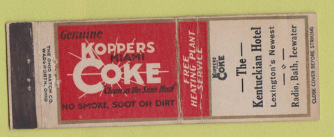 Matchbook Cover - Koppers Coal Kentuckian Hotel Lexington KY