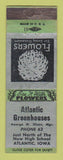 Matchbook Cover - Atlantic Greenhouses Atlantic IA