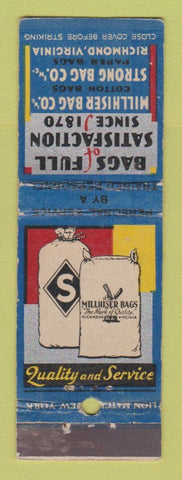 Matchbook Cover - Millhiser Bag Company Strong Richmond VA WEAR