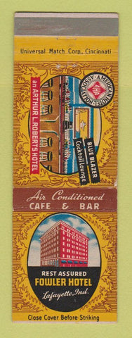Matchbook Cover - Fowler Hotel Lafayette IN