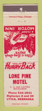 Matchbook Cover - Lone Pine Motel Utica NE WEAR