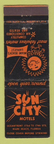 Matchbook Cover - Sun City Motels Miami Beach FL
