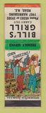 Matchbook Cover - Bill's Grill hillbilly WEAR