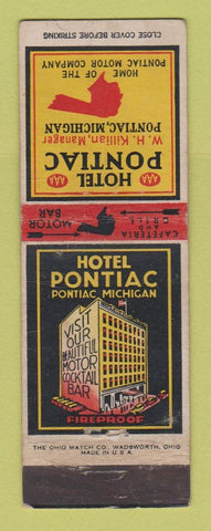 Matchbook Cover - Hotel Pontiac MI WEAR