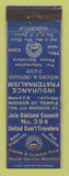 Matchbook Cover - United Commercial Travelers Insurance Oakland CA 1935 WEAR