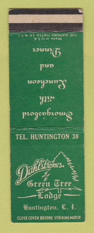 Matchbook Cover - Dahlstrom's Green Tree Lodge Huntington LI NY SAMPLE CREASES