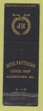 Matchbook Cover - Hotel Patterson Hagerstown MD WORN