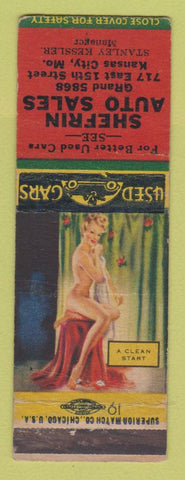 Matchbook Cover - Shefrin Auto Sales Kansas City MO pinup WEAR