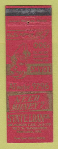 Matchbook Cover - State Loan Company Portland OR WEAR