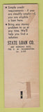 Matchbook Cover - State Loan Company Portland OR WEAR