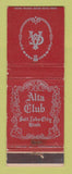 Matchbook Cover - Alta Club Salt Lake City UT WEAR