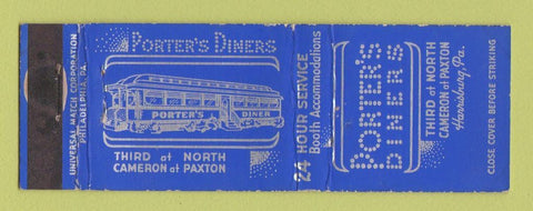 Matchbook Cover - Porter's Diner Harrisburg PA WEAR