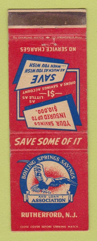 Matchbook Cover - Boiling Springs Aving Rutherford NJ