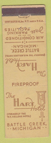 Matchbook Cover - Hart Hotel Battle Creek MI