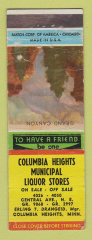 Matchbook Cover - Columbia Heights Liquor Stores MN WEAR