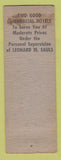 Matchbook Cover - Hotel Negley Burchfield Florence Tuscaloosa AL