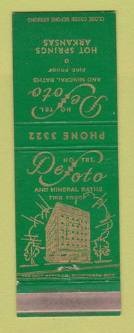 Matchbook Cover - Hotel DeSoto Hot Springs AR WEAR