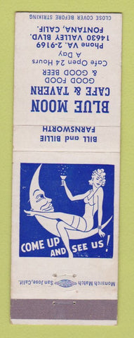 Matchbook Cover - Blue Moon Cafe Tavern Fontana CA girlie