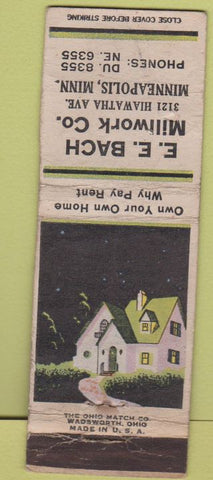 Matchbook Cover - E.E. Bach Millwork Minneapolis MN WEAR