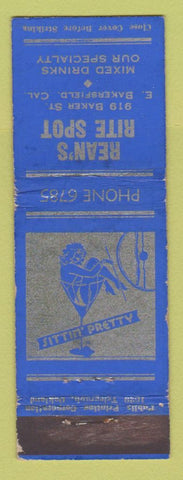 Matchbook Cover - Rean's Rite Spot East Bakersfield CA girlie WEAR