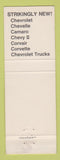 Matchbook Cover - 1968 Chevrolet Berselli Wilbraham MA