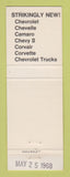 Matchbook Cover - 1968 Chevrolet Newton Louisa KY