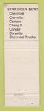 Matchbook Cover - 1968 Chevrolet Graber Shrock Rolette ND