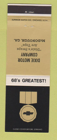 Matchbook Cover - 1968 Chevrolet Dixie McDonough GA