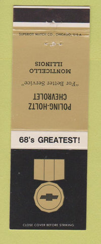 Matchbook Cover - 1968 Chevrolet Poling Holtz Monticello IL
