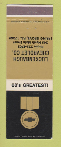 Matchbook Cover - 1968 Chevrolet Luckenbaugh Spring Grove PA