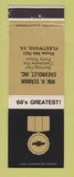 Matchbook Cover - 1968 Chevrolet WM Seaman Fleetwood PA