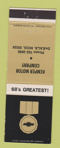 Matchbook Cover - 1968 Chevrolet Kemper DeKalb MS