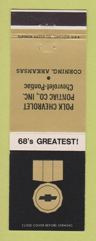 Matchbook Cover - 1968 Chevrolet Polk Pontiac Corning AR